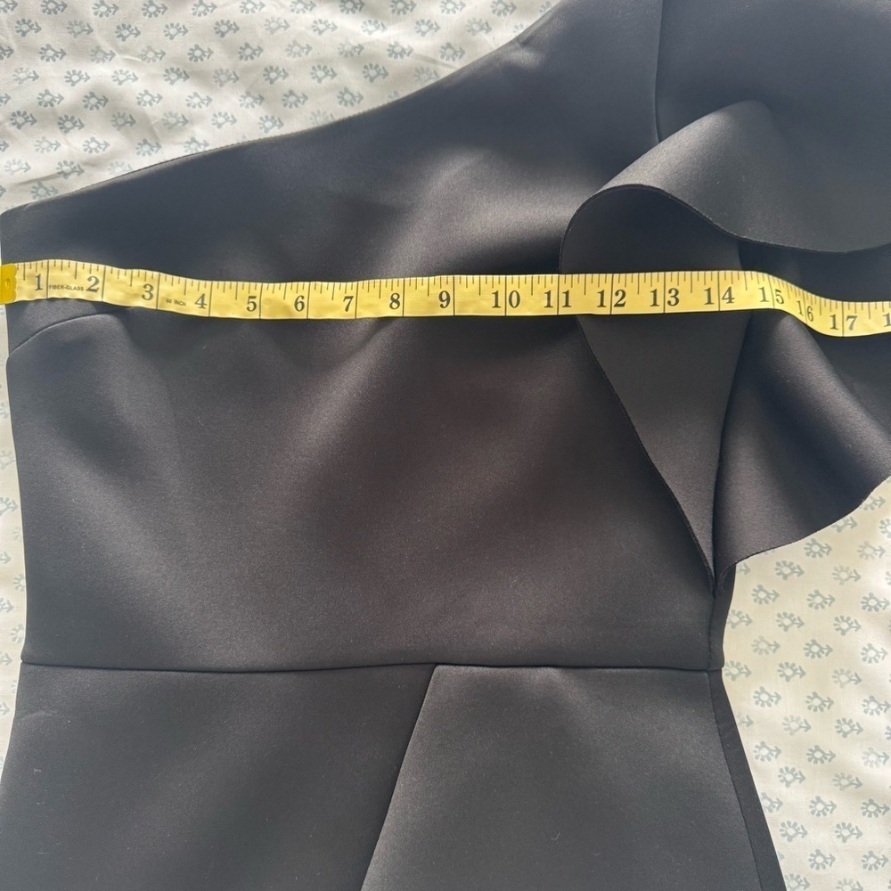 ASOS True Violet Elegant Black One-Shoulder Ruffle Midi Size 10 Dress - Picture 9 of 12